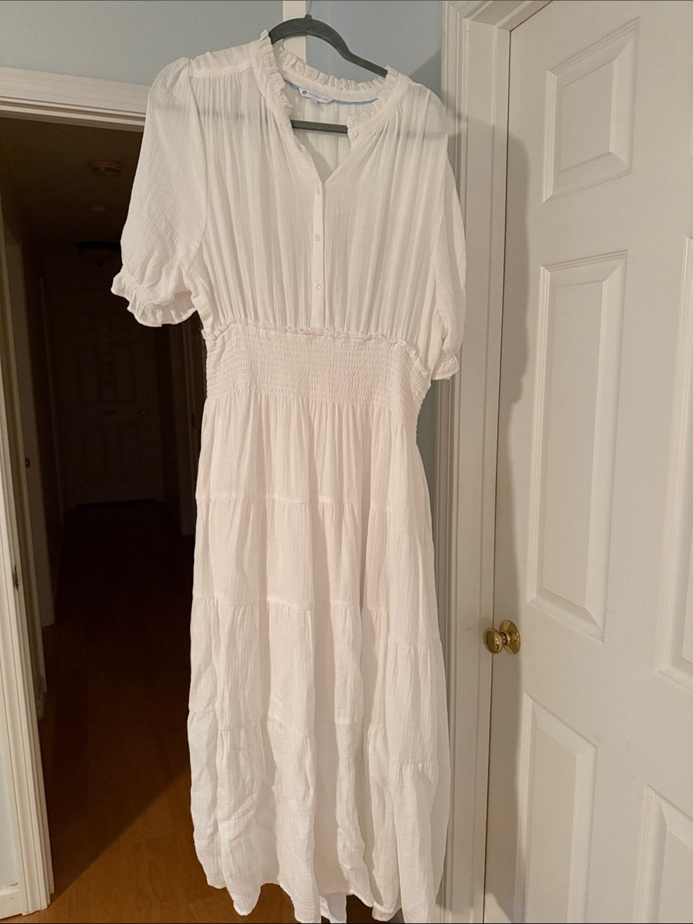 Southern Tide White Smocked Waist Maxi Dress